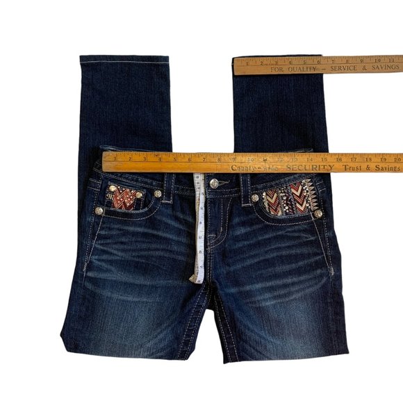 Miss Me 'Mid-Rise Easy Skinny' Womens Jeans Tag 26 Blue W29xL28 Stretch Western - Picture 6 of 13